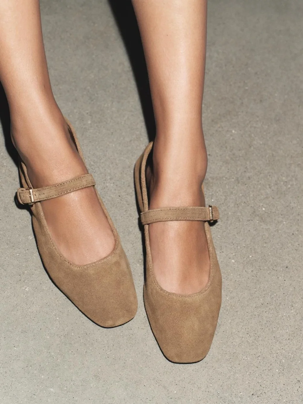 Zara Suede Ballet Flats 7.5